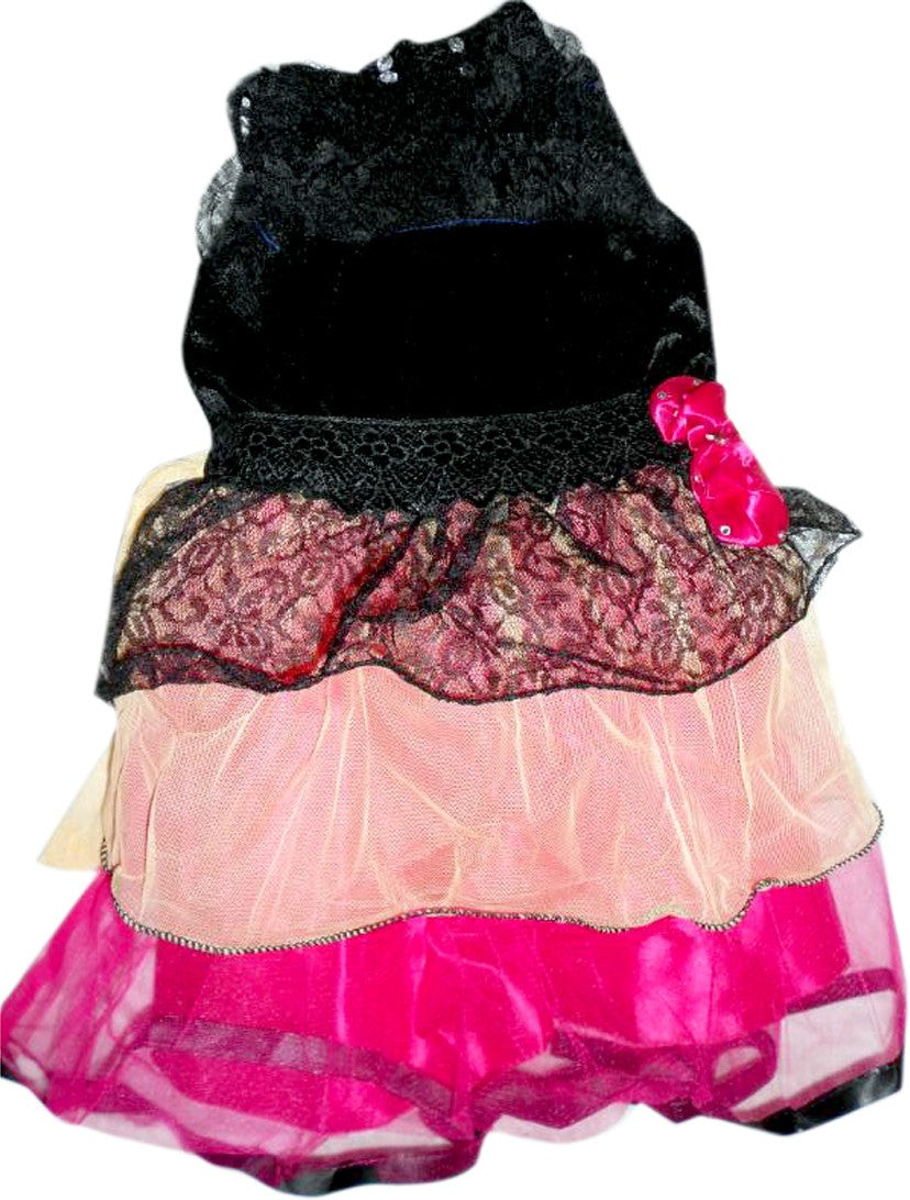 Black Silk Blend Dress For Girls