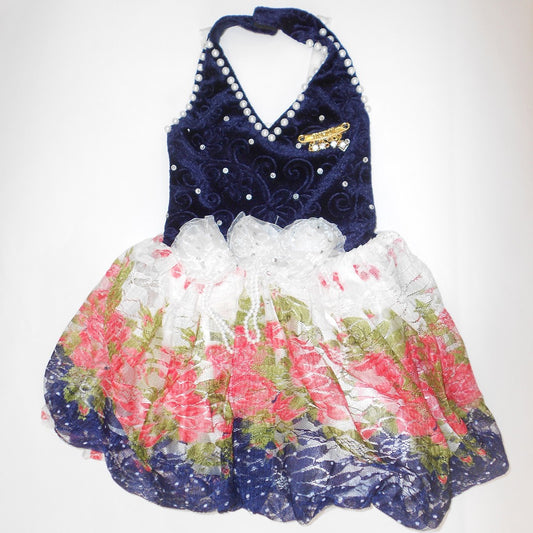 Blue Silk Blend Dress For Girls