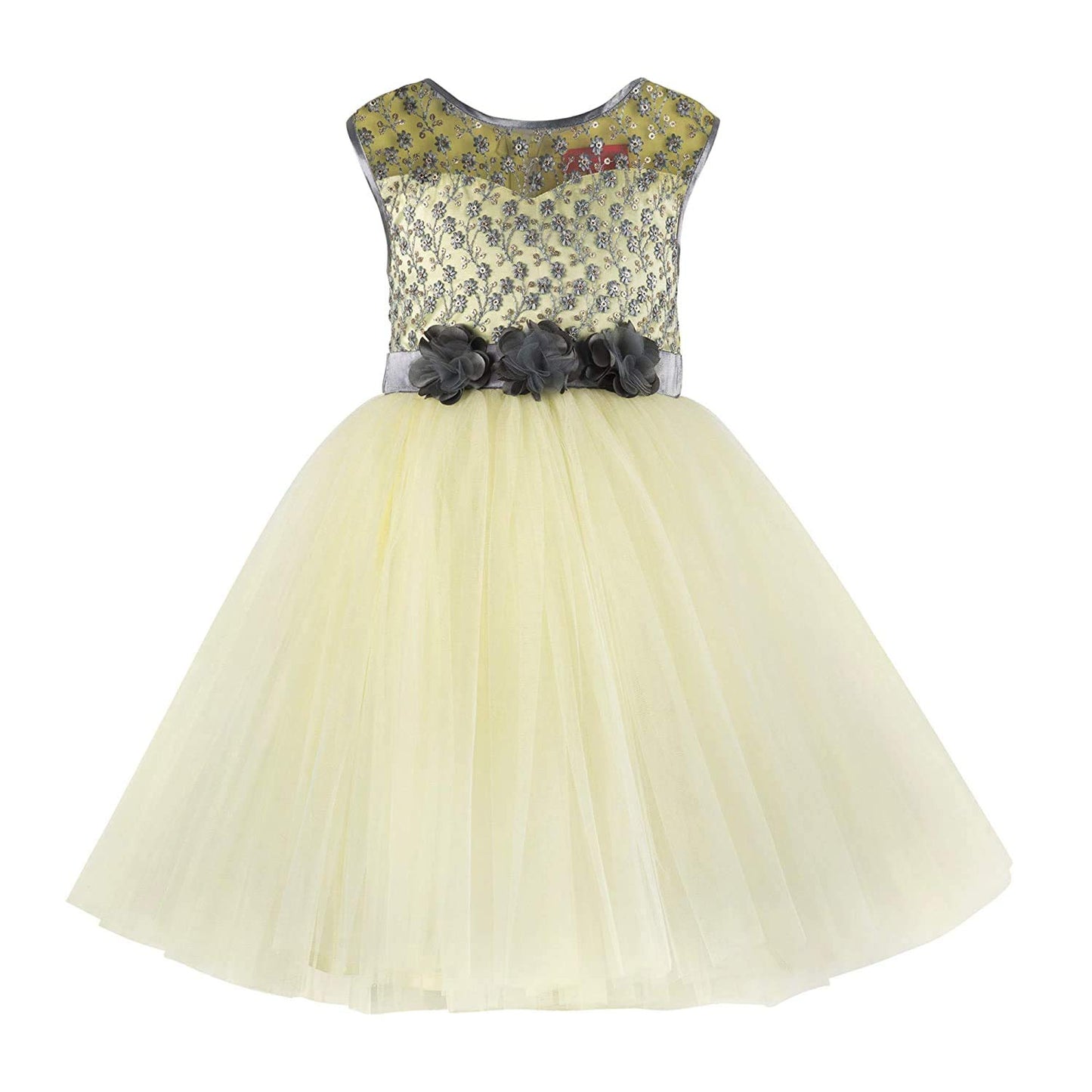 Light Green Net Dress For Girls
