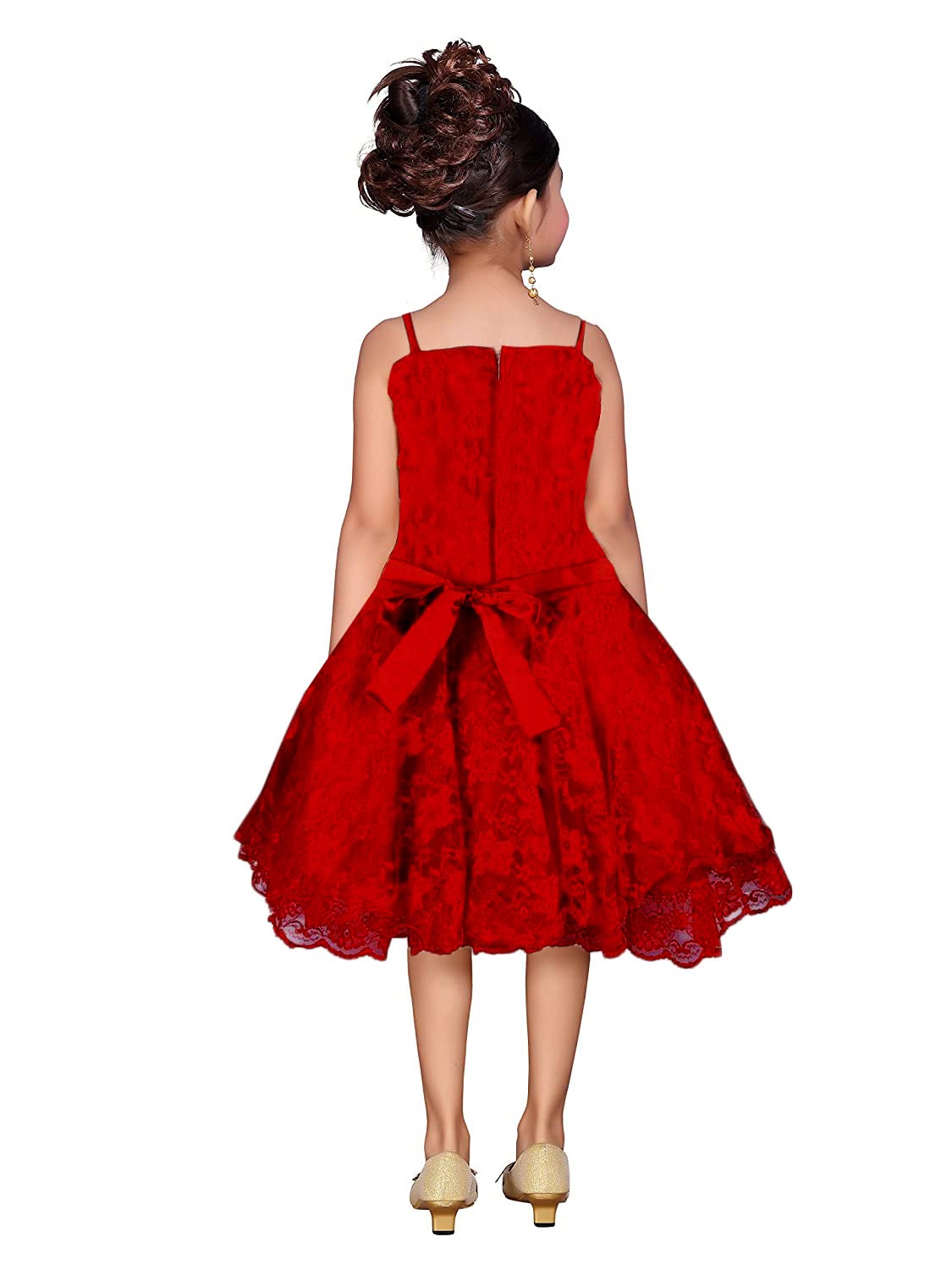 Red Net Dress For Girls