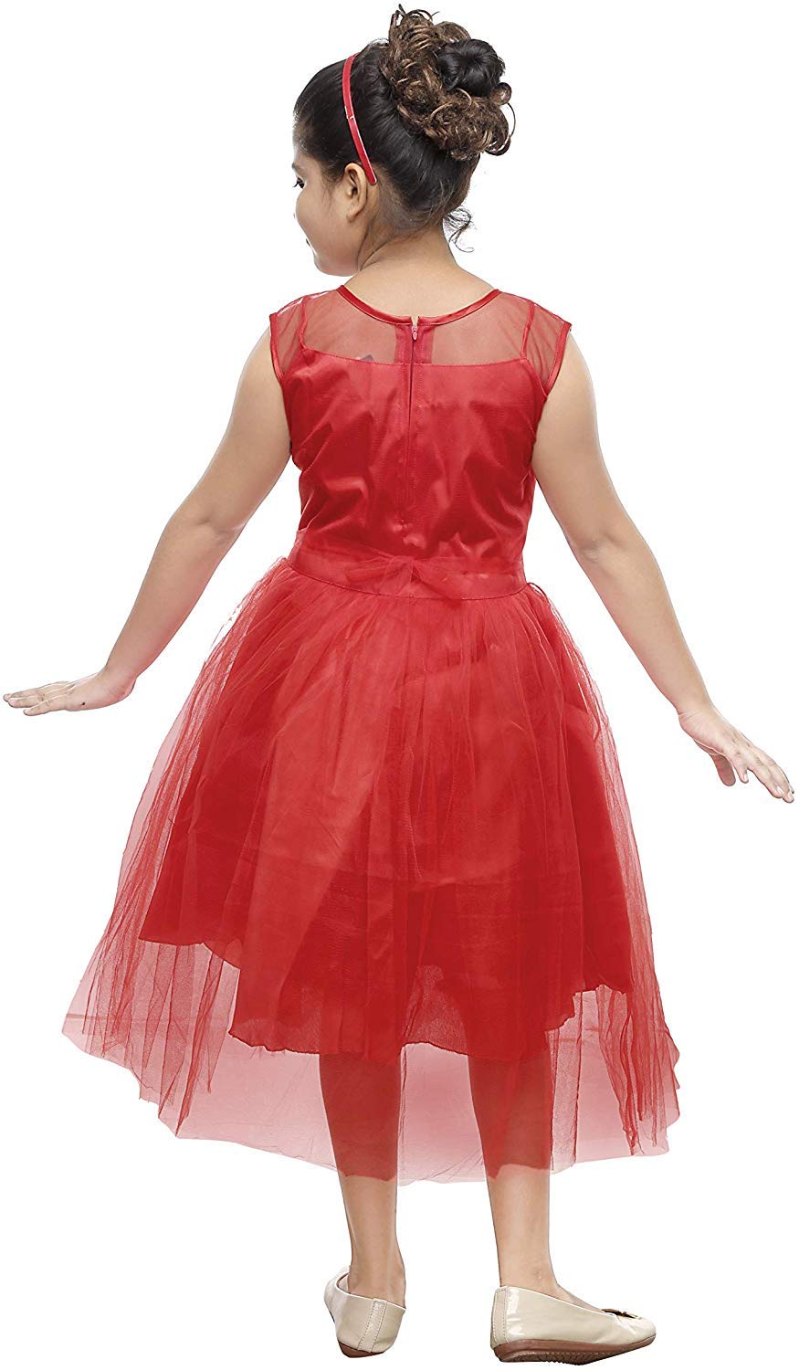 Red Net Dress For Girls