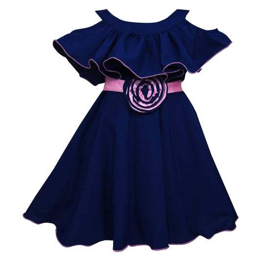 Blue Satin Dress For Girls