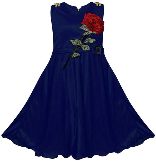 Blue Satin Dress For Girls