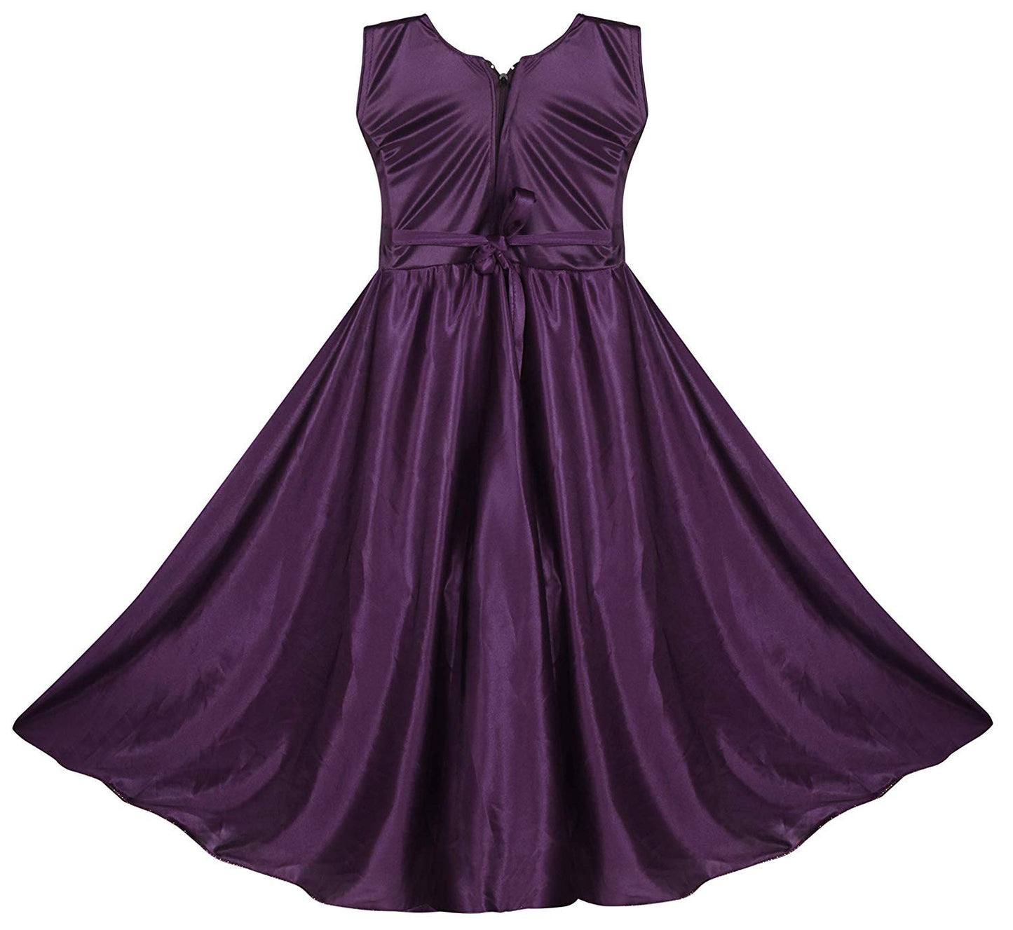 Purple Satin Dress For Girls