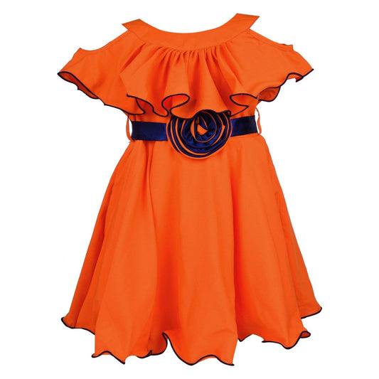 Orange Satin Dress For Girls