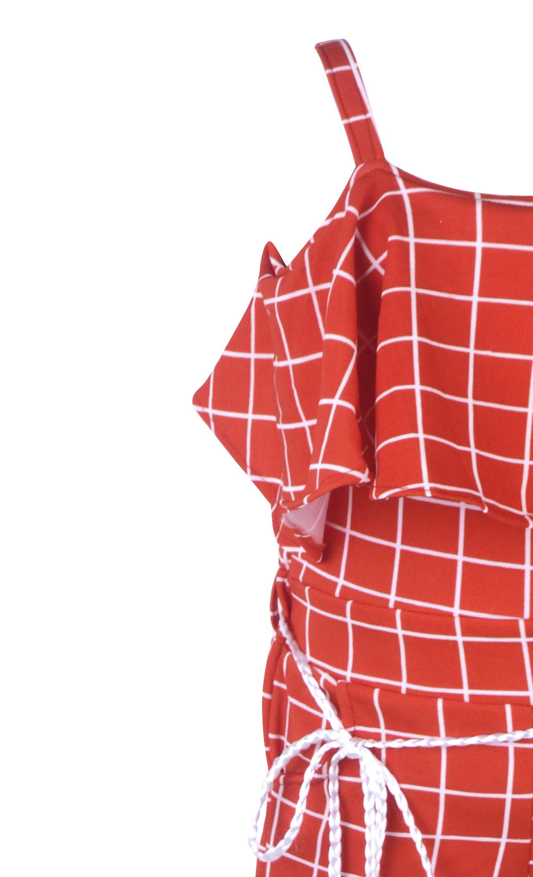 Orange Polycotton Kids Dungaree Romper For Girls