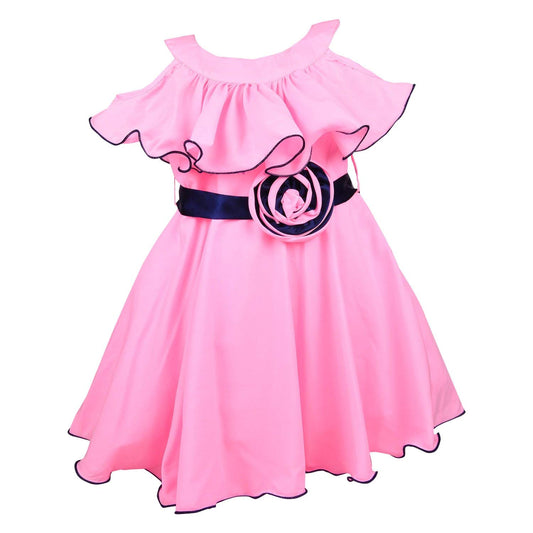 Pink Satin Dress For Girls