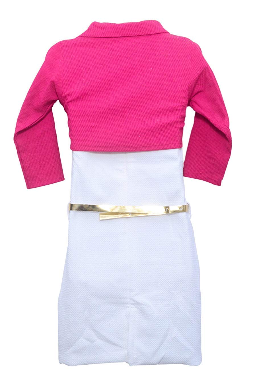 Pink Cotton Blend Dress For Girls