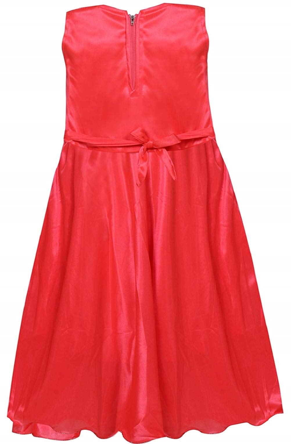 Carrot Satin Dress For Girls