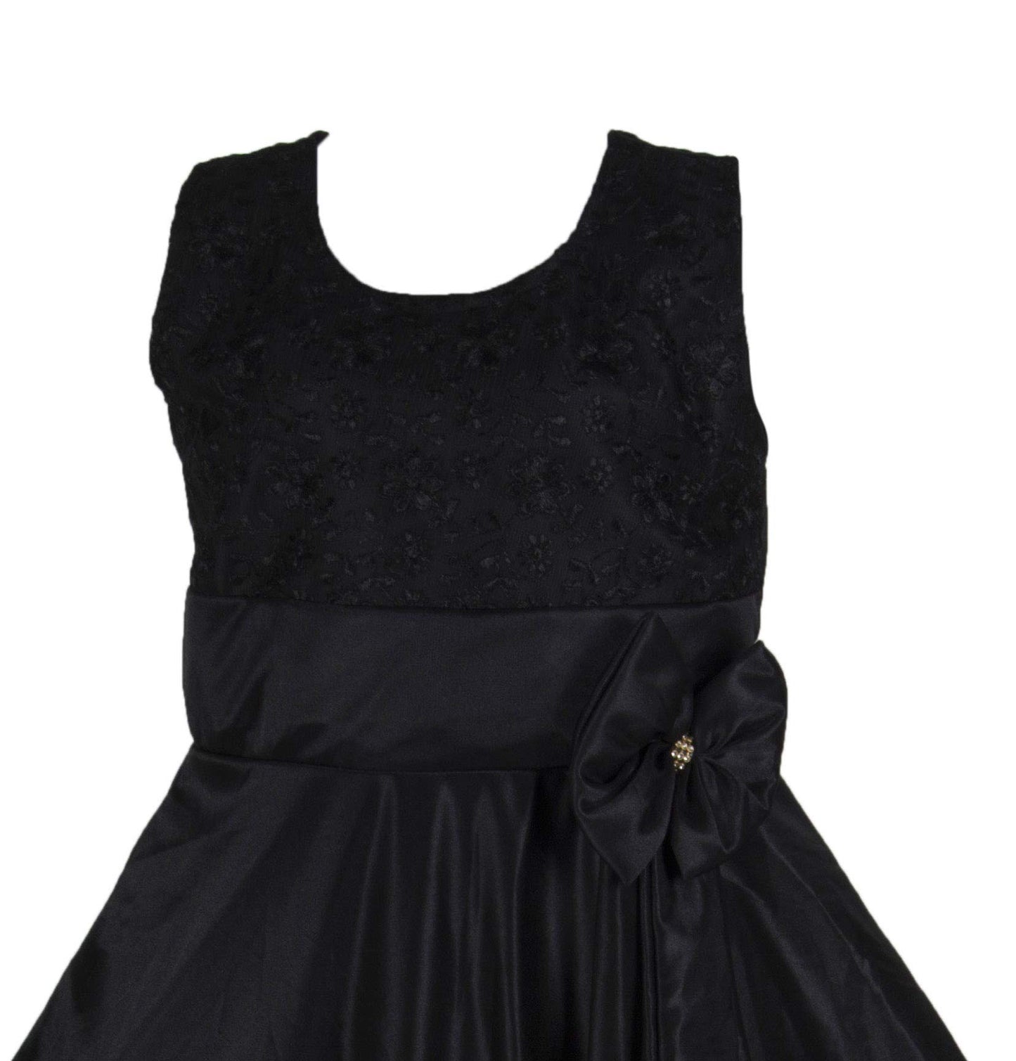 Black Satin Dress For Girls