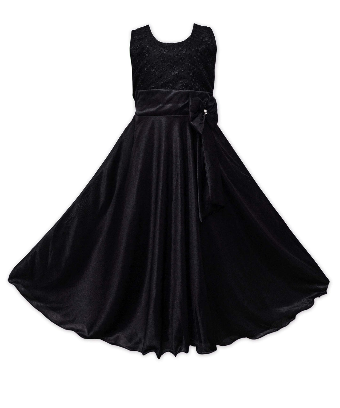 Black Satin Dress For Girls