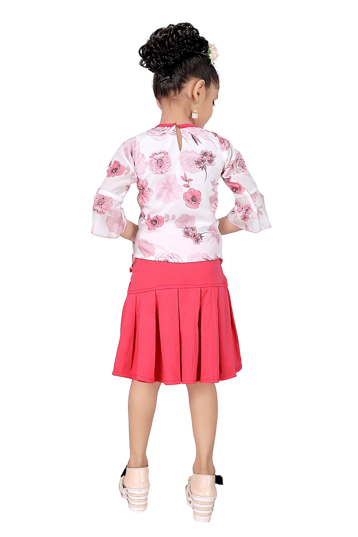 Pink Cotton Blend Kids Apparel Combo For Girls
