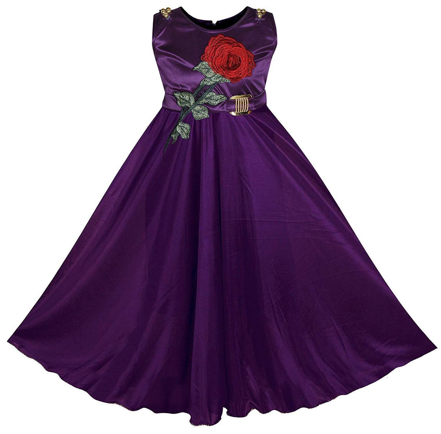 Purple Satin Dress For Girls
