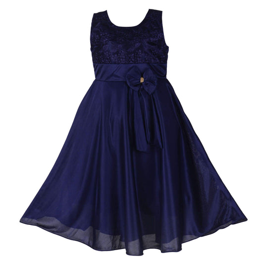 Blue Satin Dress For Girls