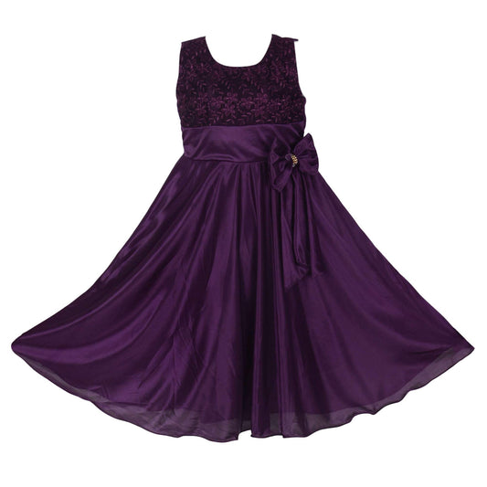 Purple Satin Dress For Girls
