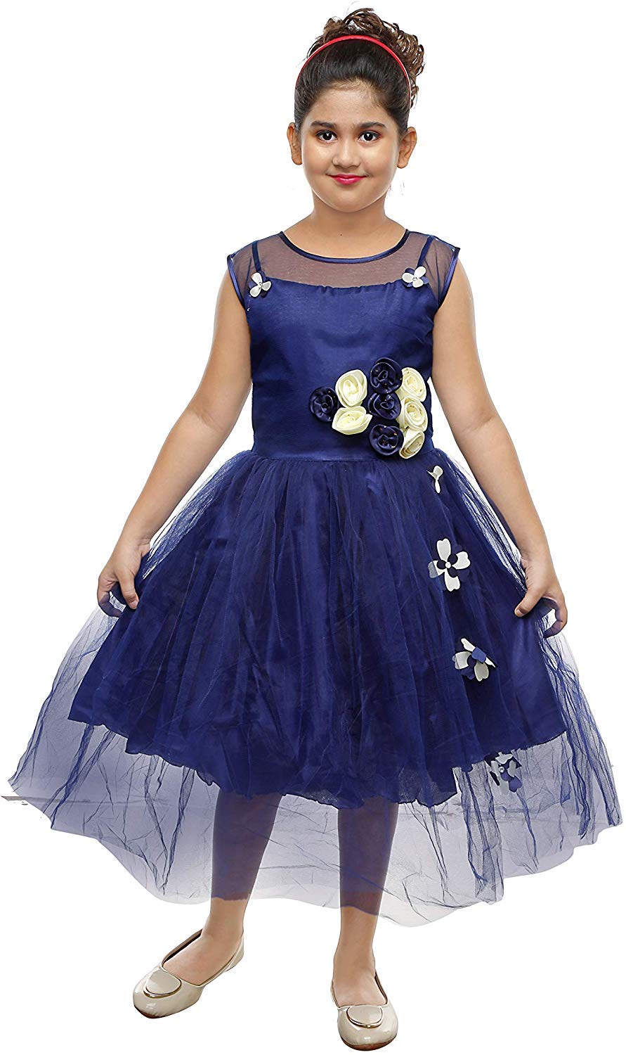 Blue Net Dress For Baby Girls