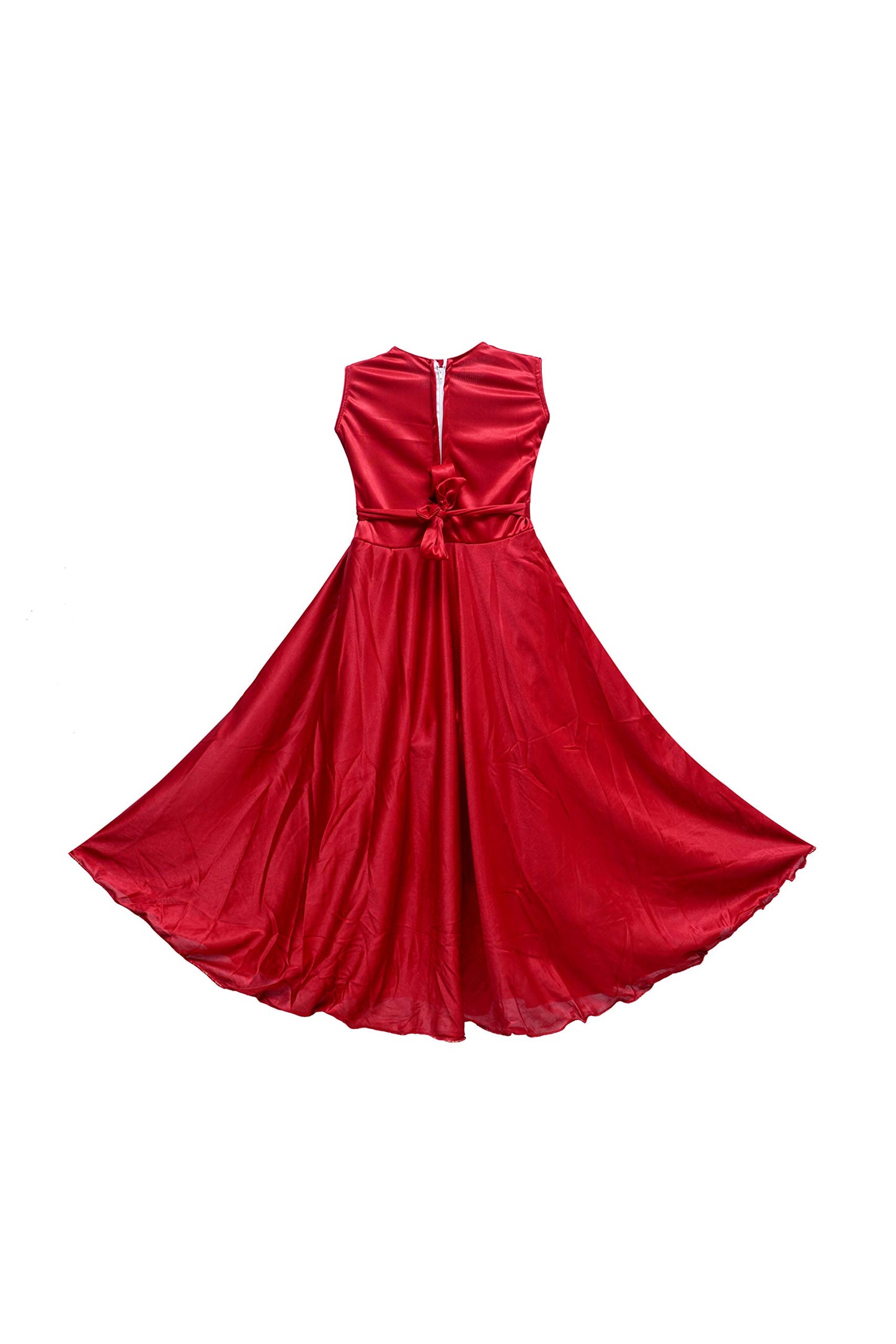 Maroon Satin Dress For Girls