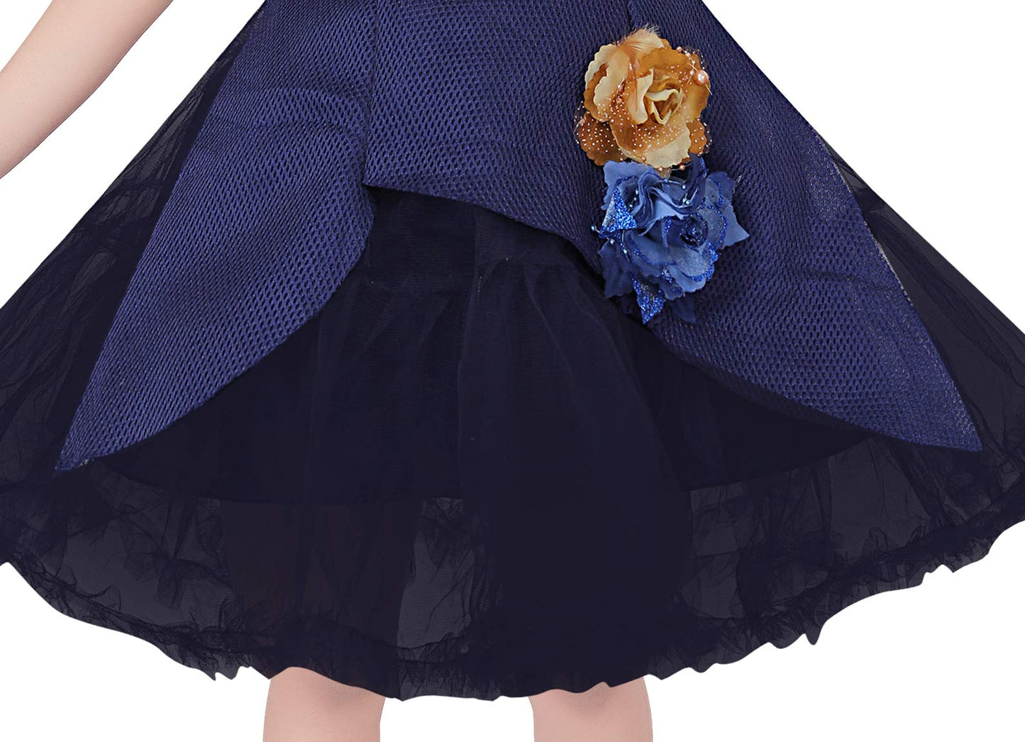 Blue Net Dress For Girls