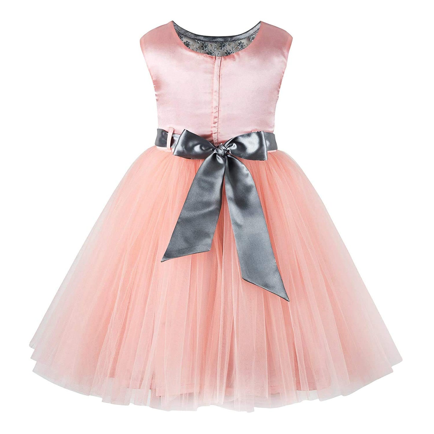 Orange Net Dress For Girls