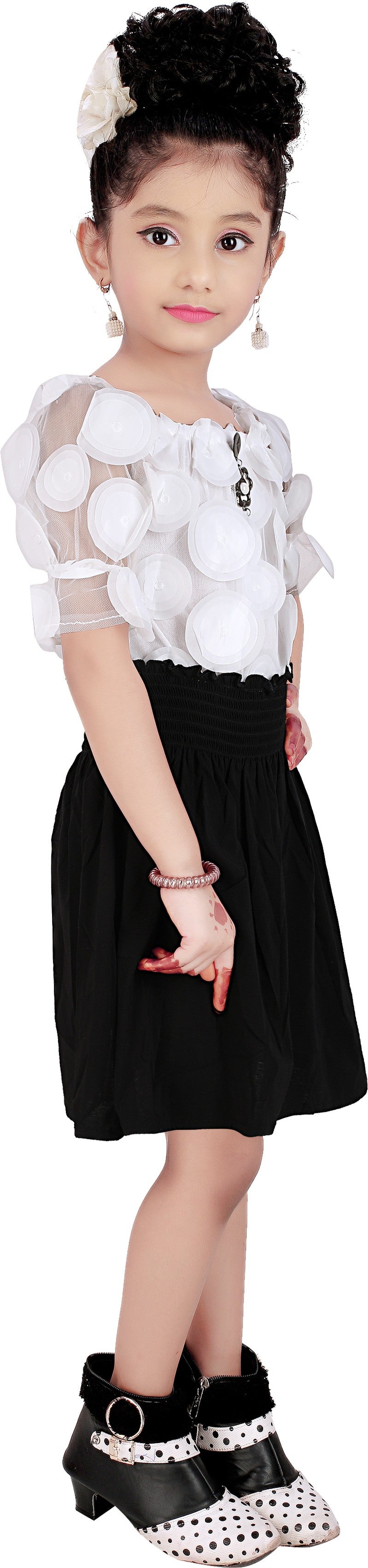 Black Viscose Rayon Dress For Girls