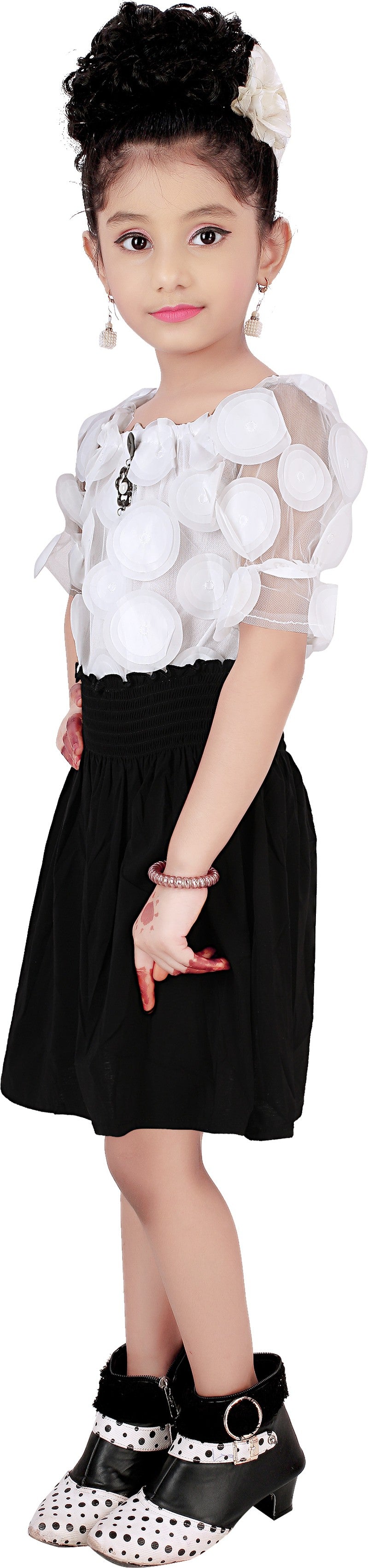 Black Viscose Rayon Dress For Girls
