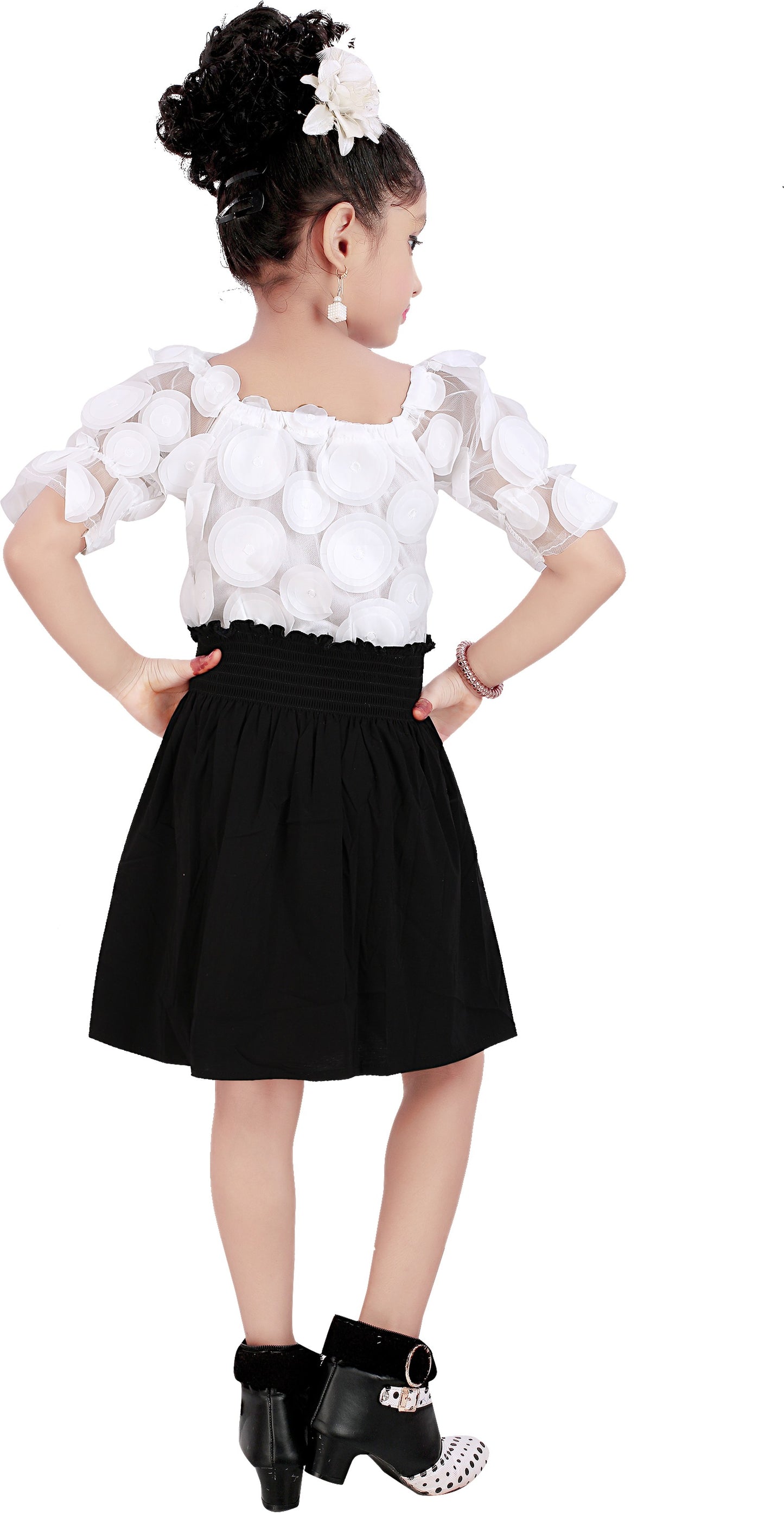 Black Viscose Rayon Dress For Girls