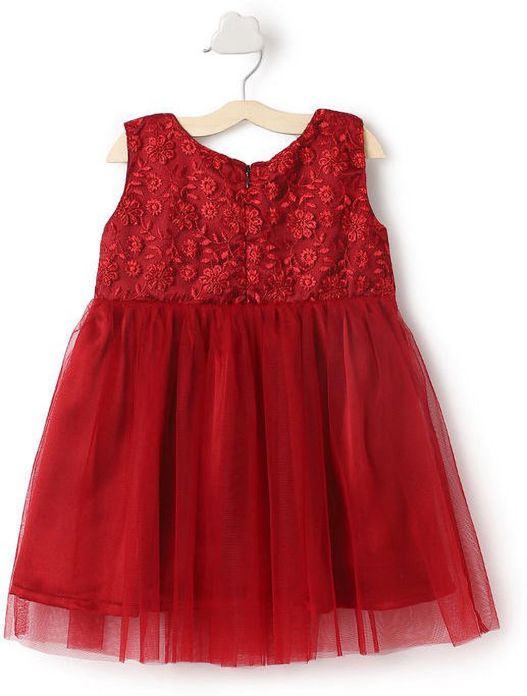 Maroon Net Dress For Girls