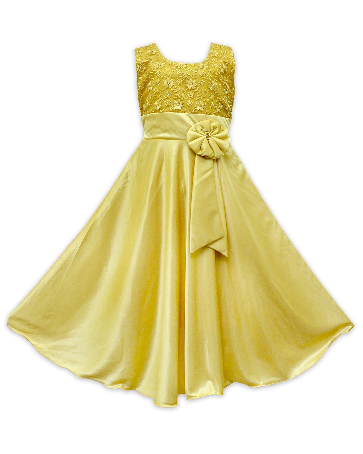 Gold Satin Dress For Girls