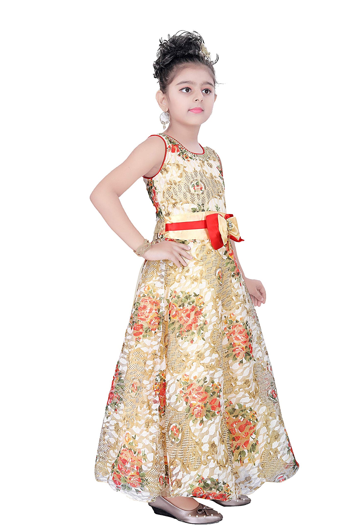 Red Net Dress For Girls