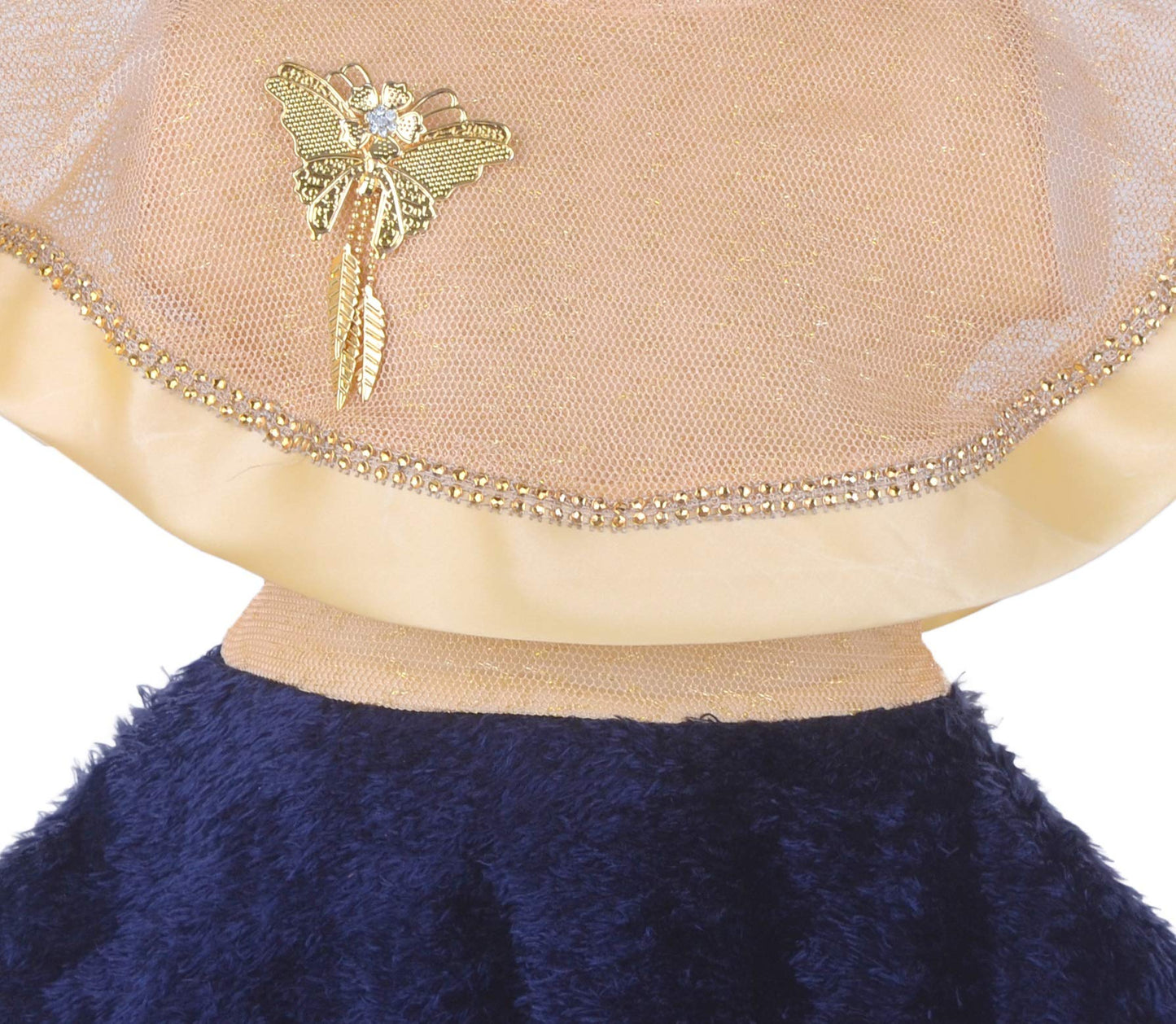 Blue Cotton Blend Dress For Girls