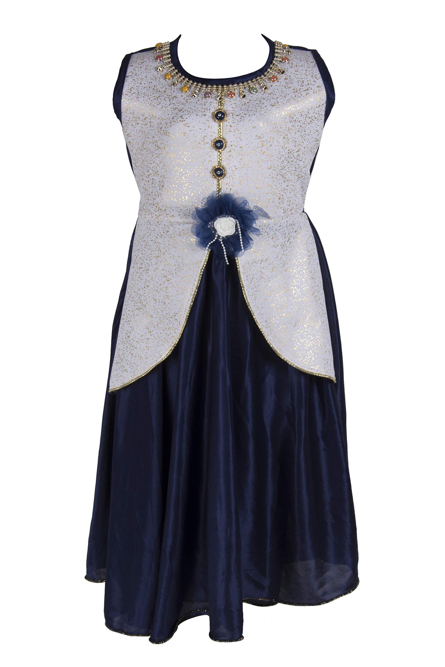 Blue Satin Dress For Girls