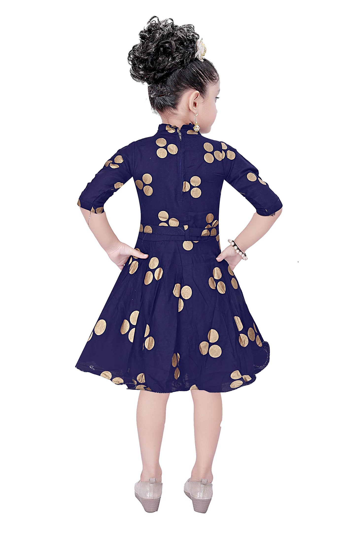 Blue Viscose Rayon Dress For Girls