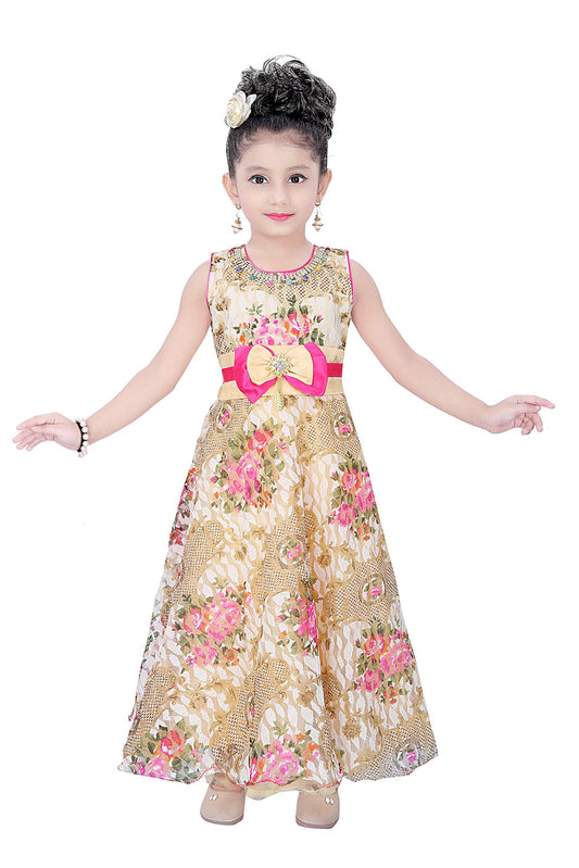 Pink Net Dress For Girls
