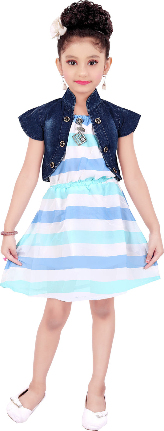 Light Blue Georgette Dress For Girls