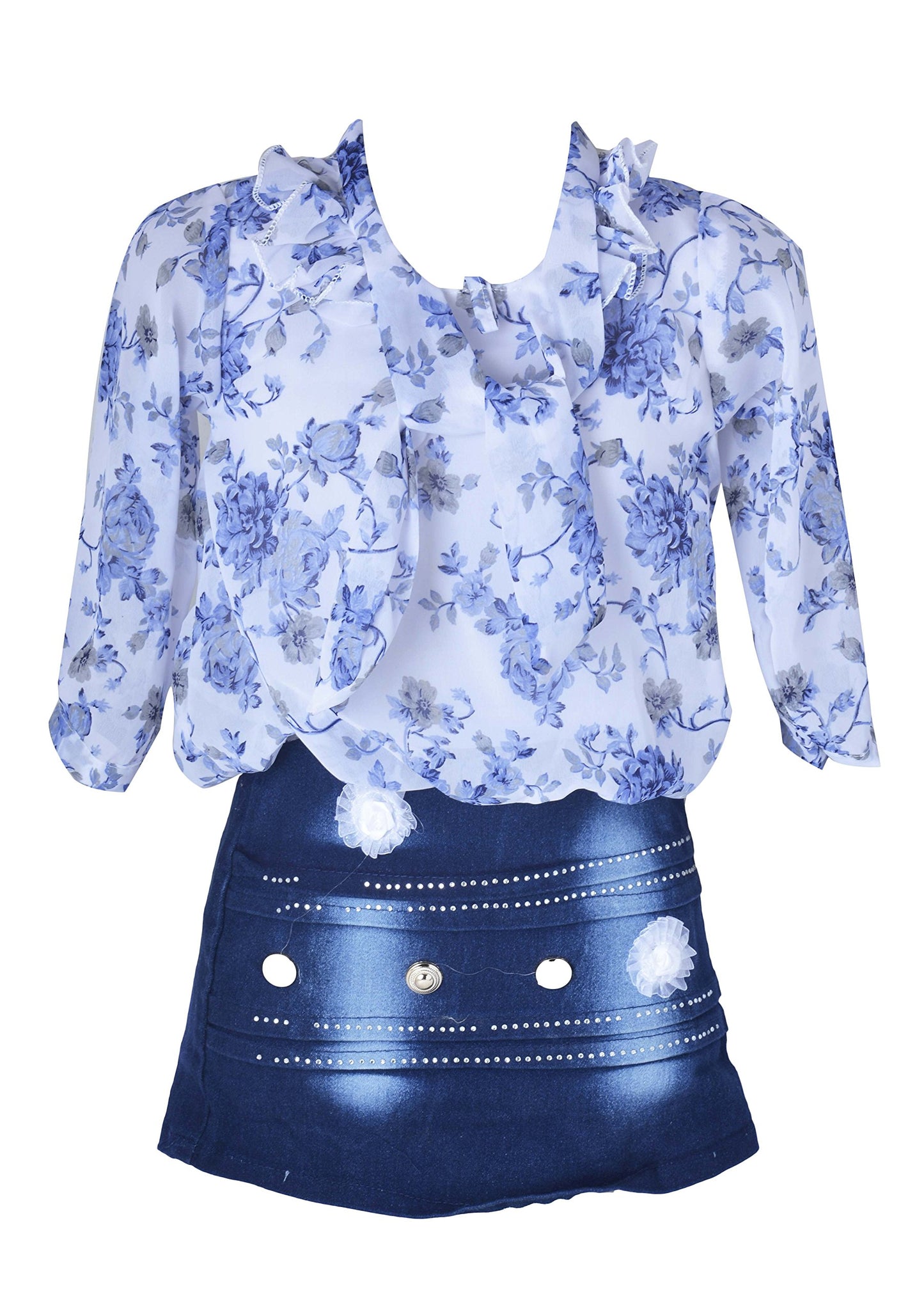 Blue Denim Dress For Girls