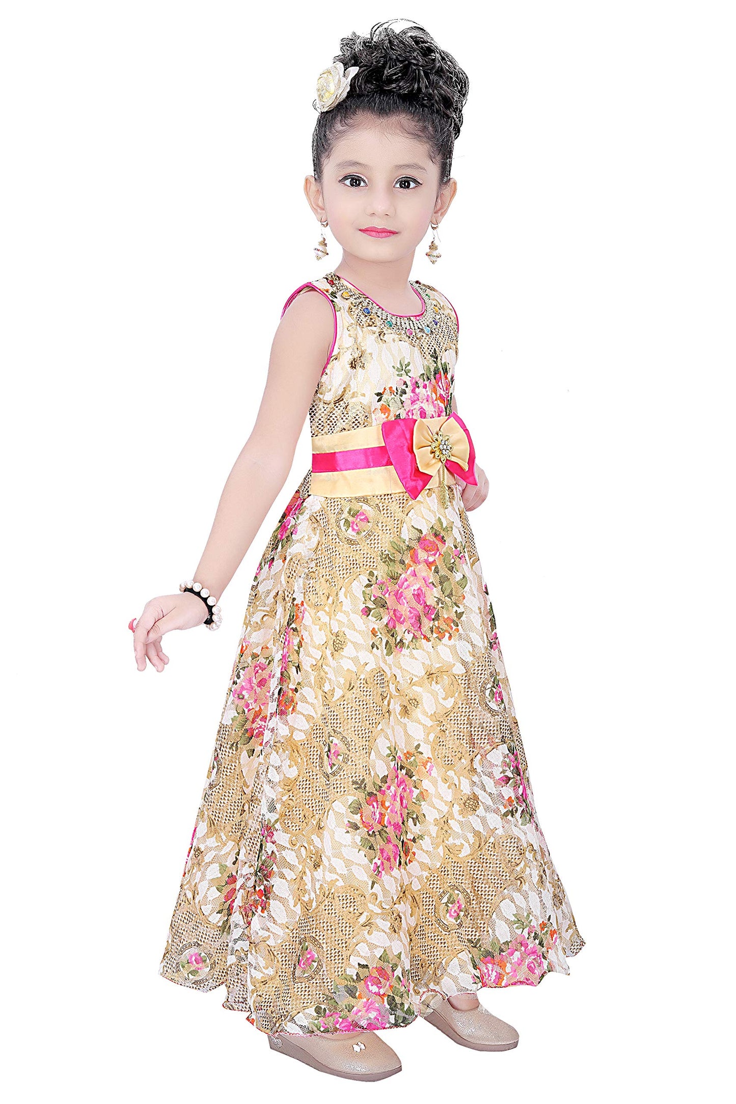 Pink Net Dress For Girls