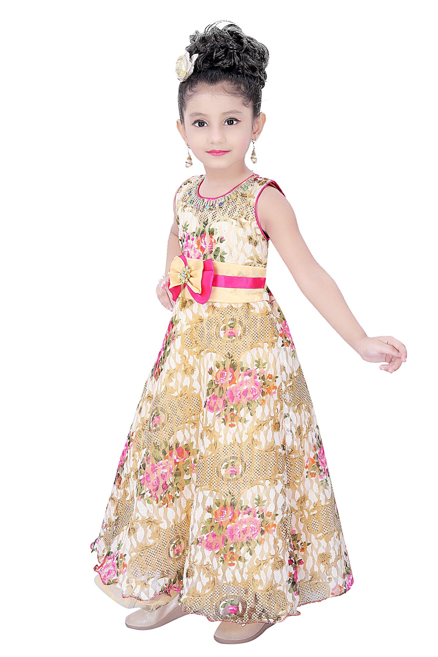 Pink Net Dress For Girls