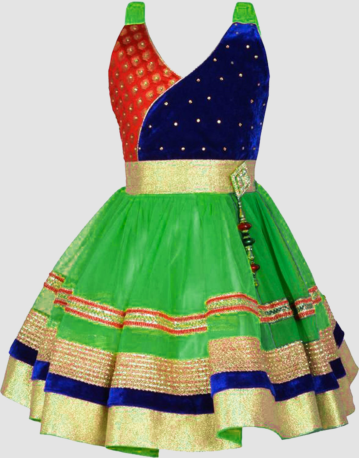 Green net  Dress For Girls