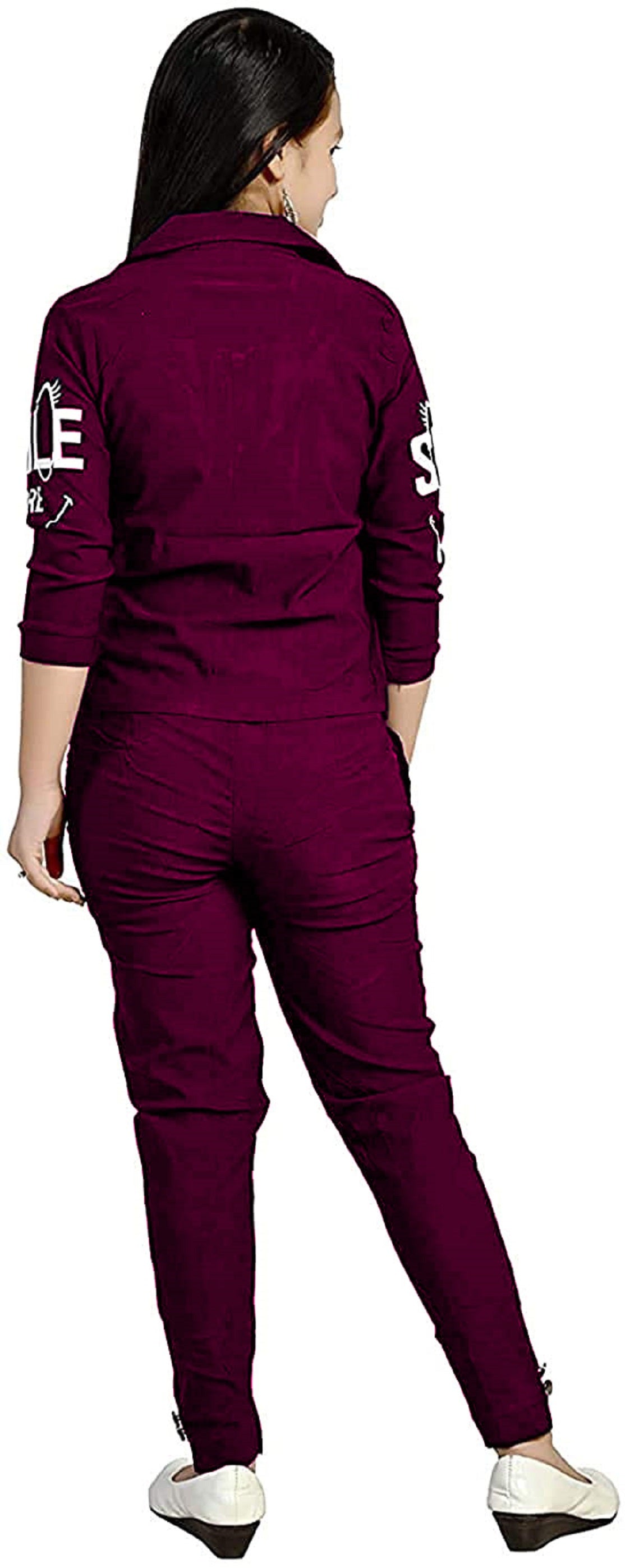 Purple Polycotton Kids Apparel Combo For Baby Girls